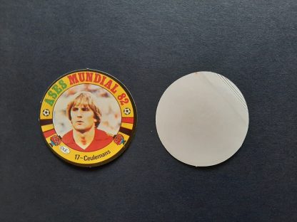 Reyauca: ASES MUNDIALES 1982 (round card, white back)