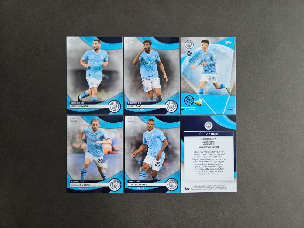 Topps: MANCHESTER CITY TEAM SET 2023-2024 (England, base cards)